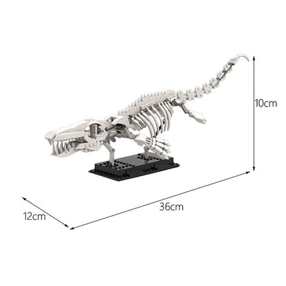 Mosasaur Skeleton Fossil MOC Building Kit | Prehistoric Display Model - 4