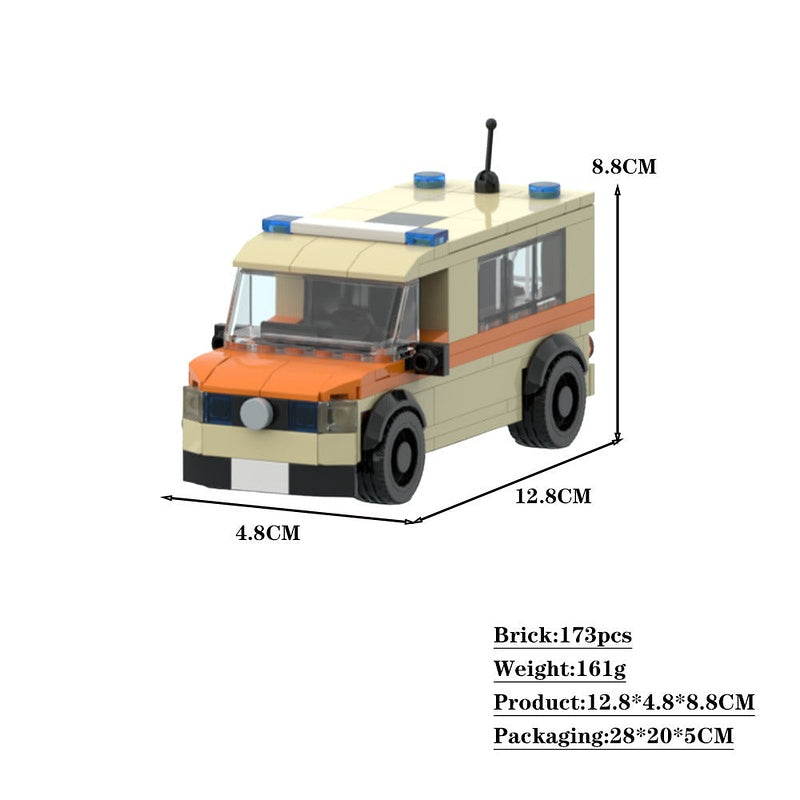 MTW DRK Emergency Car MOC Building Kit | Rescue Service Vehicle Model - 2