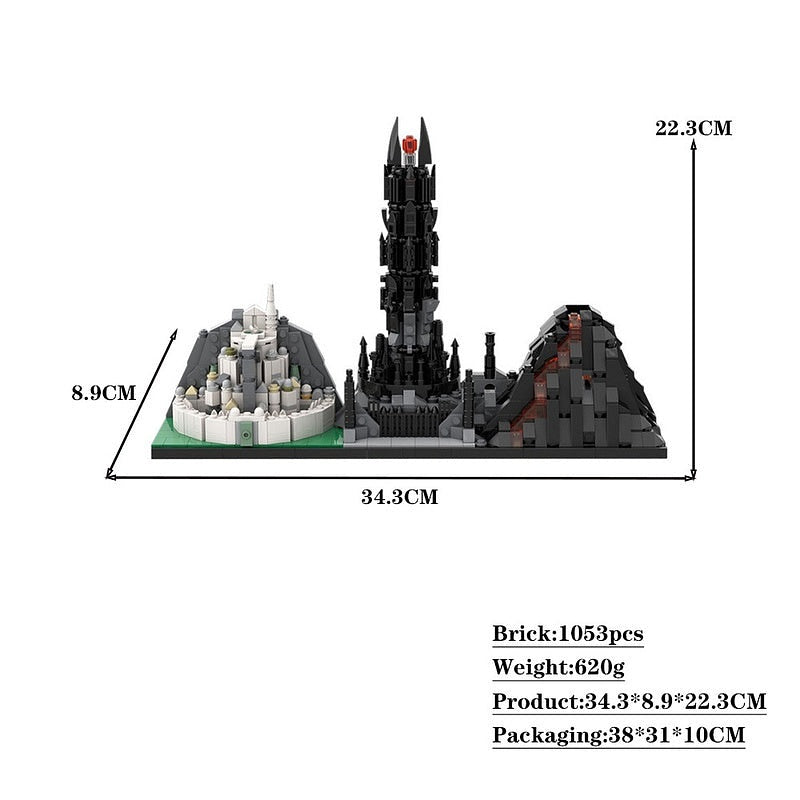 Mythic Fantasy Kingdom Skyline MOC Castle Architecture Building Kit - 2