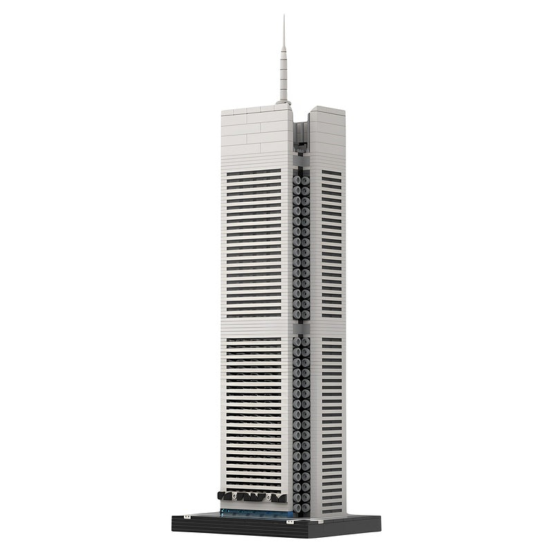 New York Midtown White Louver Tower 1:650 MOC Building Kit - 1