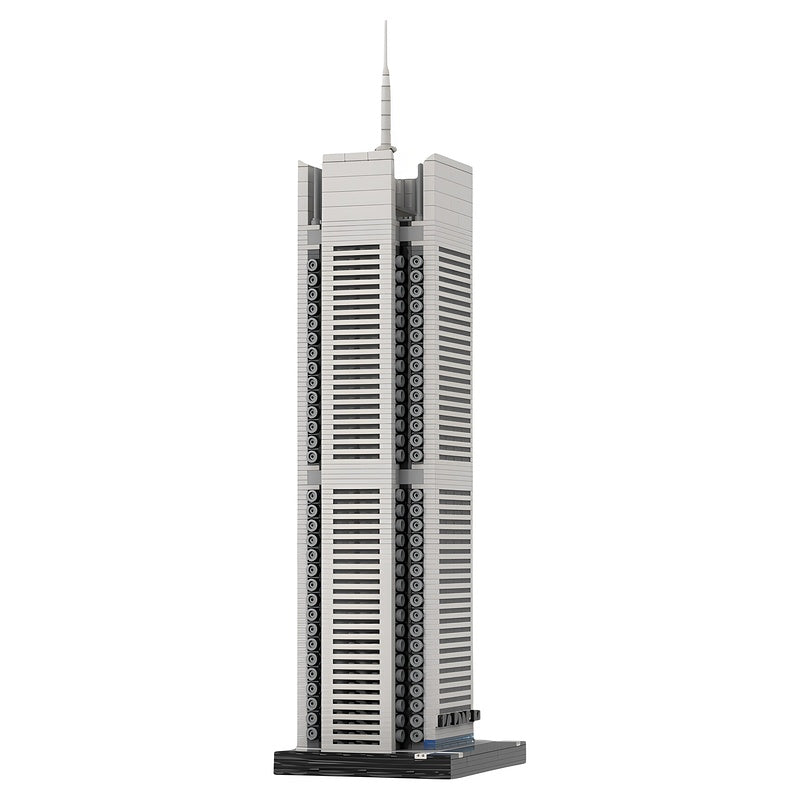New York Midtown White Louver Tower 1:650 MOC Building Kit - 5