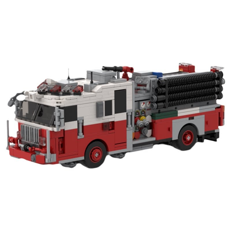 New York-Style Aerial Ladder Fire Truck MOC Building Kit - 1