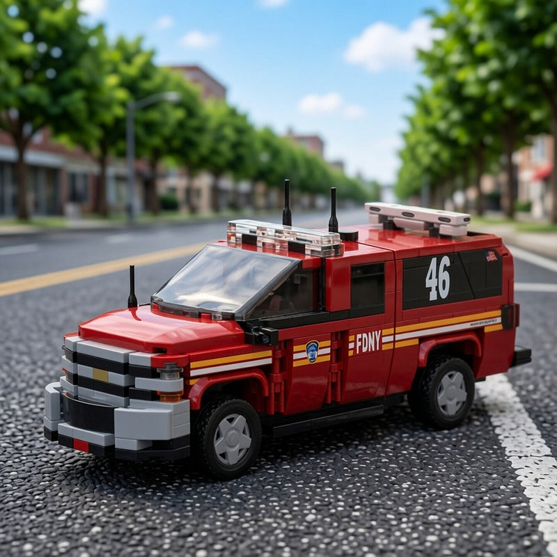 New York-Style Battalion Command Fire Vehicle MOC Building Kit - 5