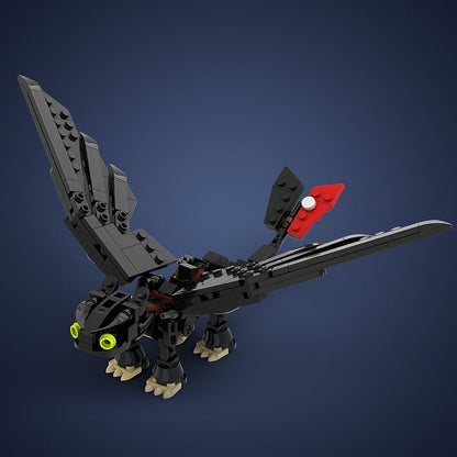 Night Fury Strike Dragon MOC Building Kit | Fantasy Creature Figure - 2