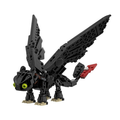 Night Fury Strike Dragon MOC Building Kit | Fantasy Creature Figure - 3