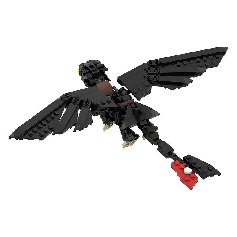 Night Fury Strike Dragon MOC Building Kit | Fantasy Creature Figure - 5
