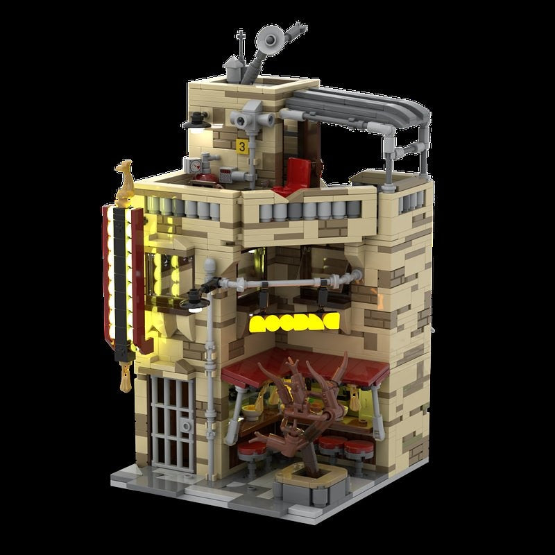 Noodle Shop MOC Building Kit Asian Restaurant Architecture Model - 3