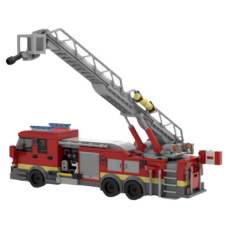 North American Aerial Ladder Fire Truck MOC Building Kit - 3