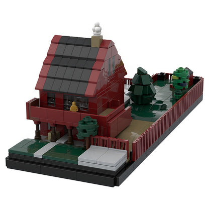 Norwegian Red Townhouse With Garden MOC Building Kit - 3