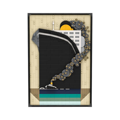 Ocean Liner Poster MOC Building Kit | Maritime Art Display Model - 1