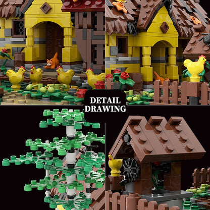 Old Country House MOC Building Kit | Rustic Village Architecture Model - 4