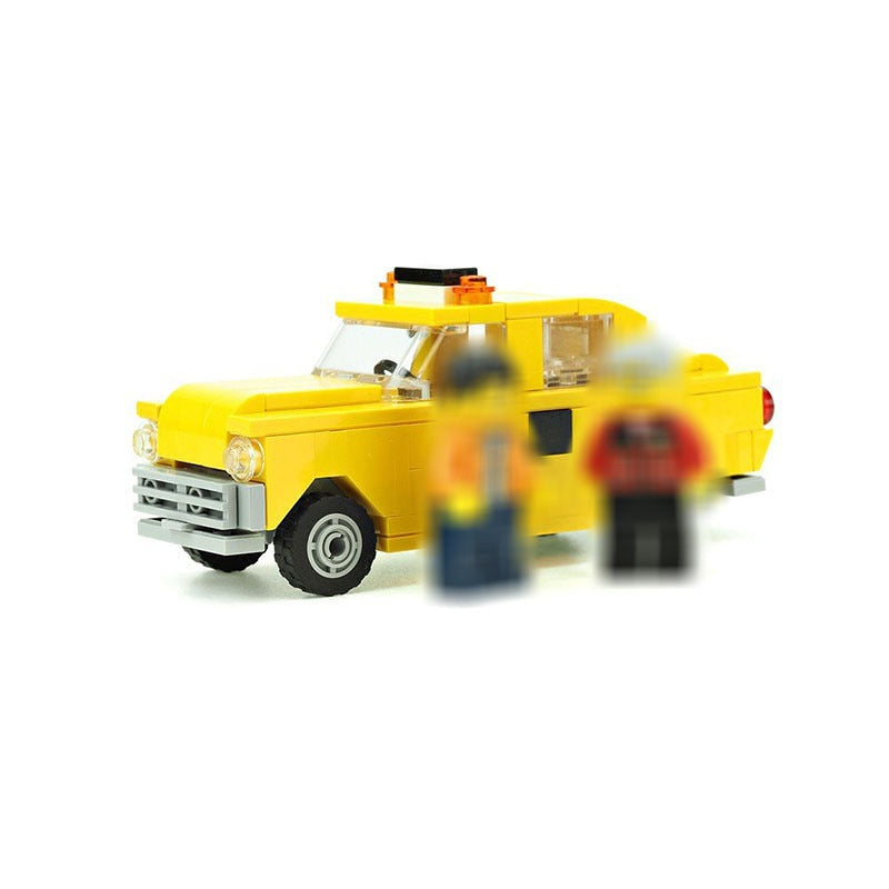 Old Taxi Cab MOC Building Kit | Classic Vintage Vehicle Model - 1