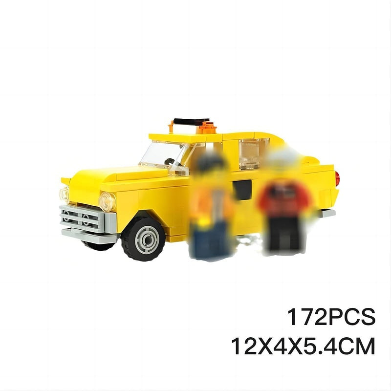 Old Taxi Cab MOC Building Kit | Classic Vintage Vehicle Model - 3