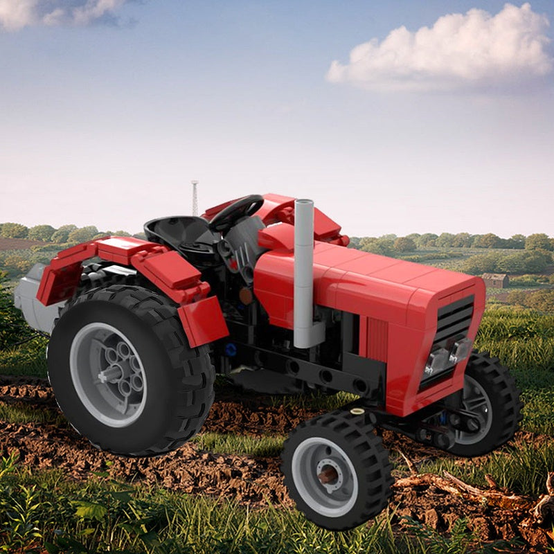 Old Tractor MOC Building Kit | Vintage Farm Vehicle Model - 2