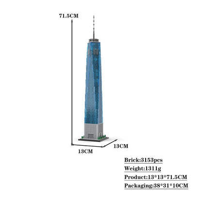 One World Trade Center MOC Building Kit 1:800 Scale Skyscraper Model - 3