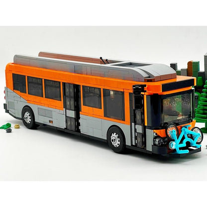 Orange & Gray West Coast City Bus MOC Building Kit - 1