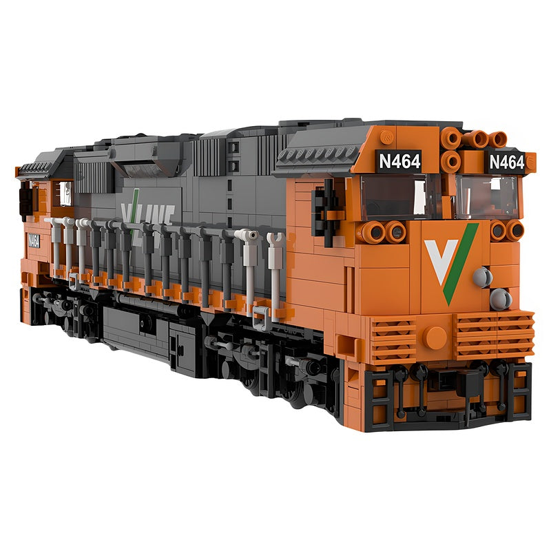 Orange Australian N Class Diesel Locomotive MOC Building Kit - 1