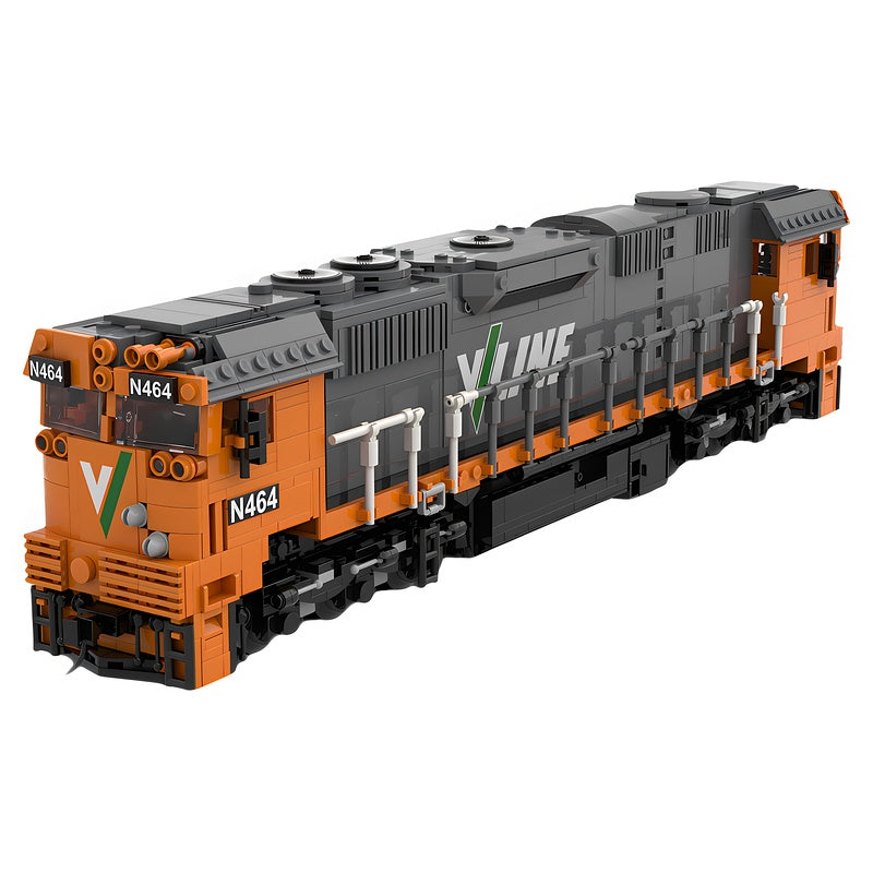Orange Australian N Class Diesel Locomotive MOC Building Kit - 2