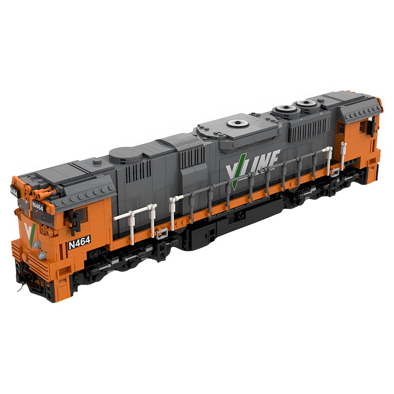 Orange Australian N Class Diesel Locomotive MOC Building Kit - 3