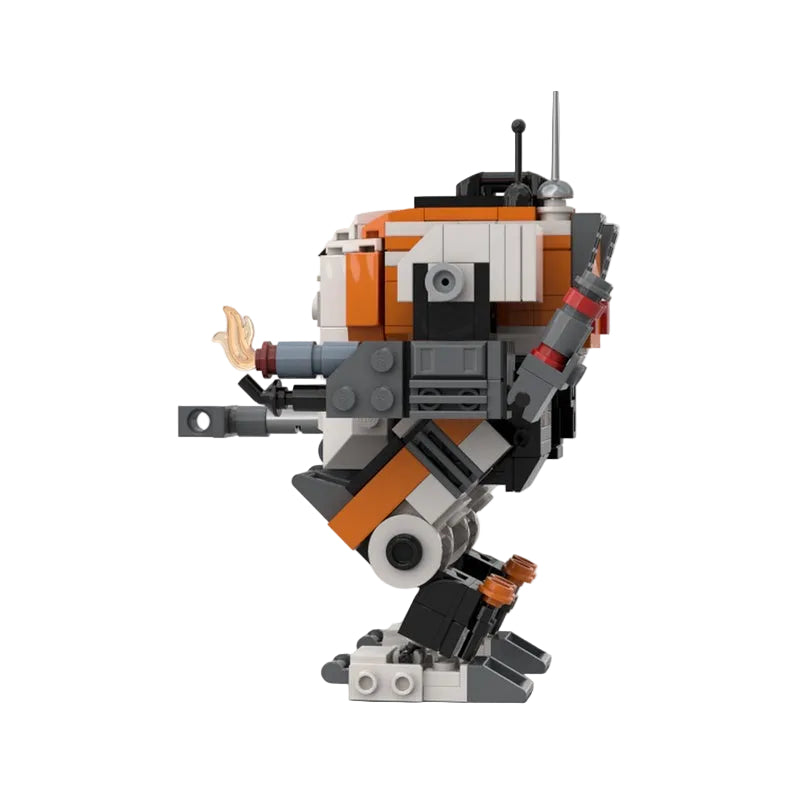 Orange Cannon & Flamer Combat Exosuit MOC Building Kit - 2