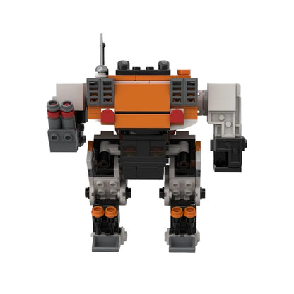 Orange Cannon & Flamer Combat Exosuit MOC Building Kit - 3