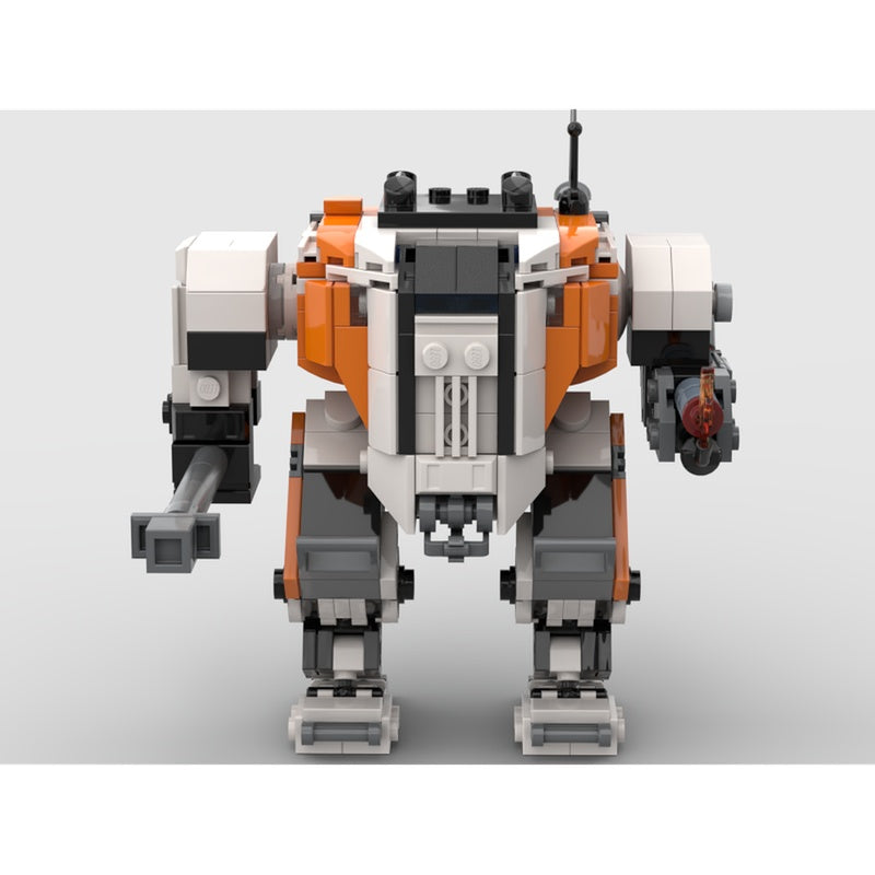 Orange Cannon & Flamer Combat Exosuit MOC Building Kit - 6