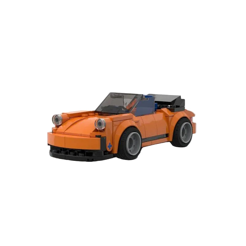 Orange Classic 911 Cabriolet Sports Car MOC Building Kit - 1