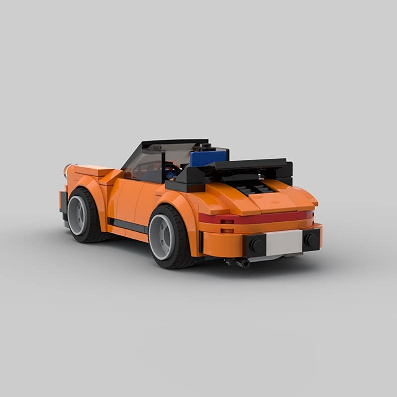 Orange Classic 911 Cabriolet Sports Car MOC Building Kit - 2