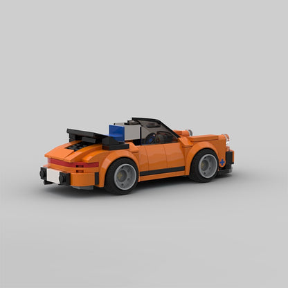 Orange Classic 911 Cabriolet Sports Car MOC Building Kit - 3