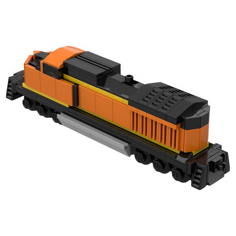 Orange Diesel Freight Locomotive MOC Building Kit - 1