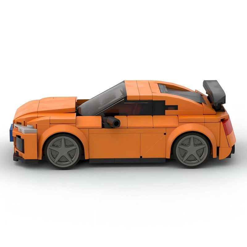 Orange German 2.5T Five-Cylinder Sports Coupe Building Kit | LEGO-Compatible MOC - 4