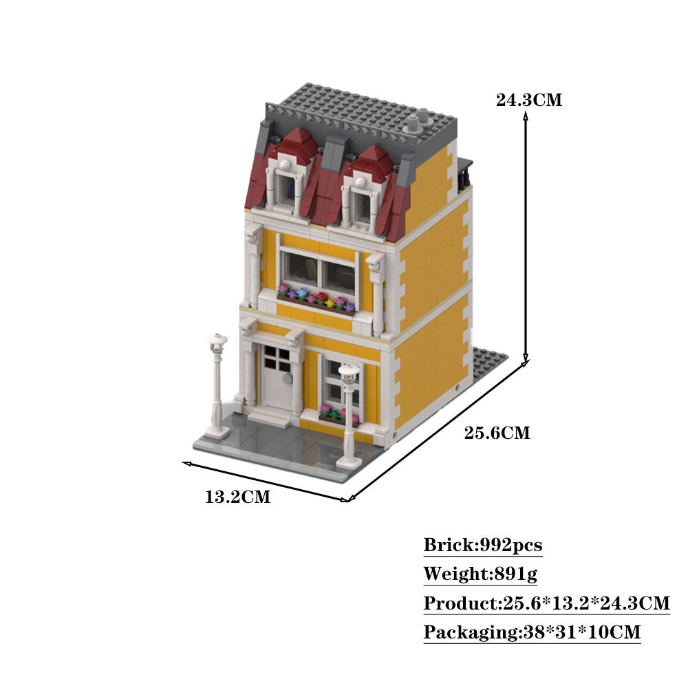 Orange House Building Kit | LEGO-Compatible MOC - 4