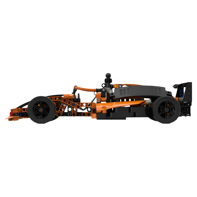 Orange Open-Wheel Formula Race Car MOC Building Kit - 3