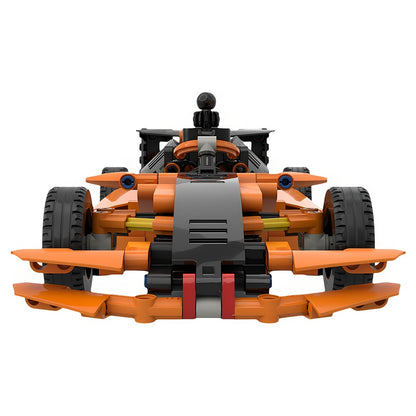 Orange Open-Wheel Formula Race Car MOC Building Kit - 4