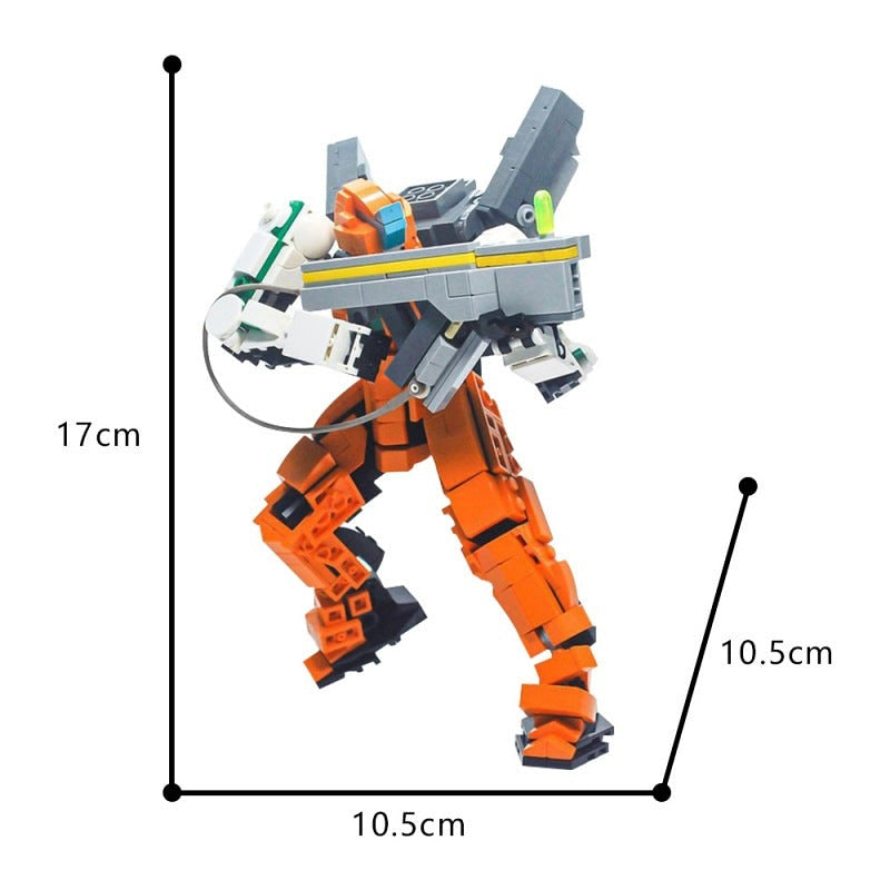 Orange Sentinel Mech MOC Building Kit | Futuristic Robot Model - 4