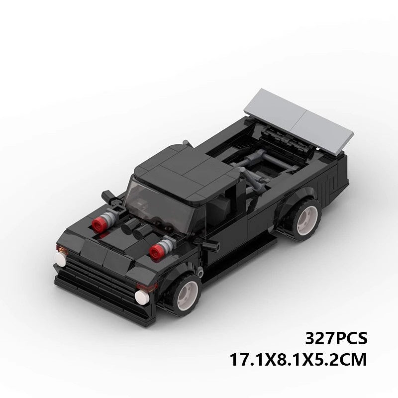 Performance Drift Pickup Truck Building Kit | 8 wide LEGO-Compatible MOC - 6