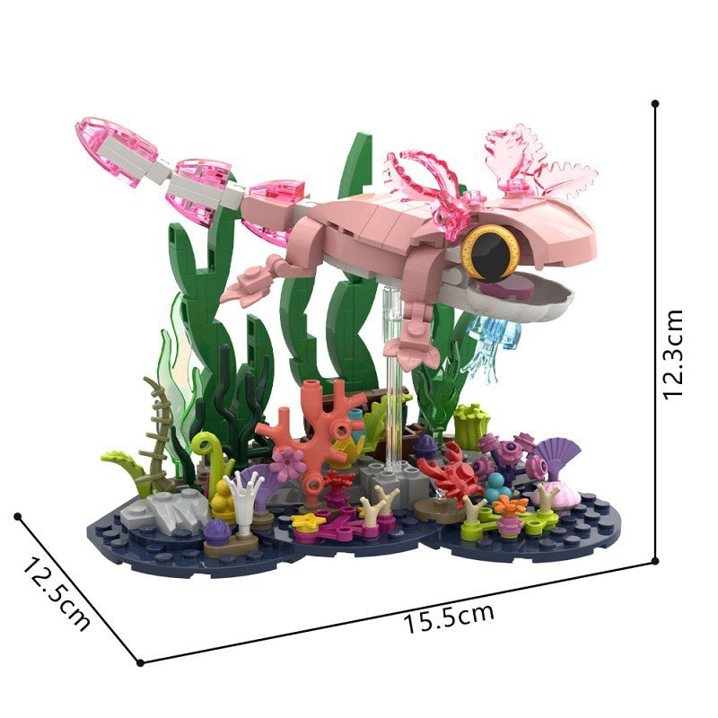 Pink Axolotl Building Kit | LEGO-Compatible Animal MOC - 5