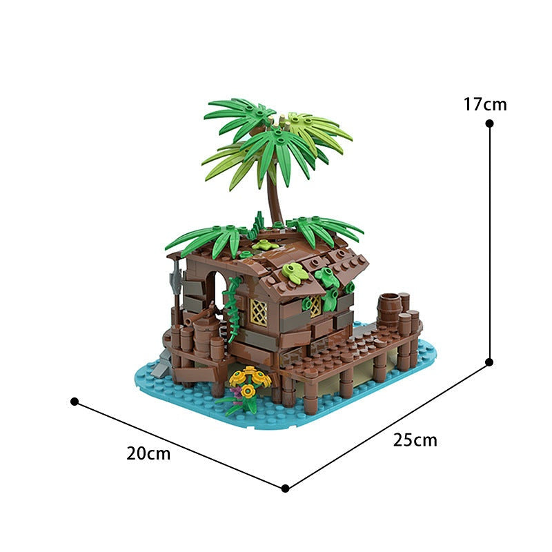 Pirate Shed MOC Building Kit | Coastal Adventure Diorama Structure - 5