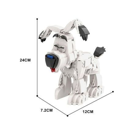 Playful White Dog MOC Building Kit | Animal Display Model - 4