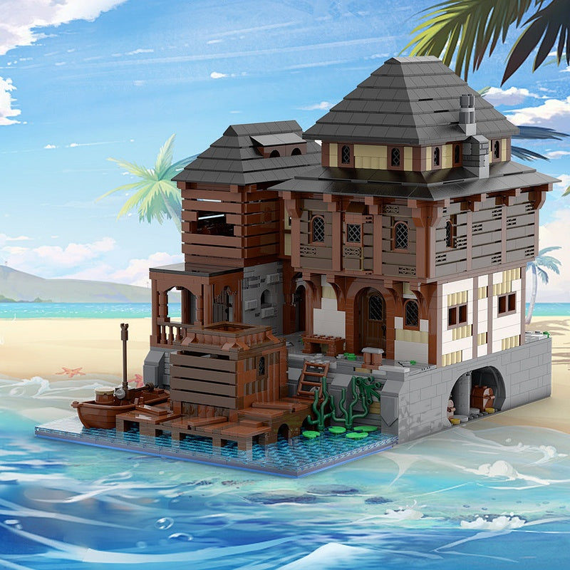 Port Tavern MOC Building Kit | Medieval Coastal Inn Architecture Model - 2