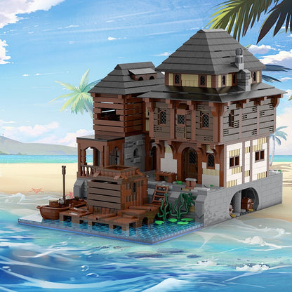 Port Tavern MOC Building Kit | Medieval Coastal Inn Architecture Model - 2