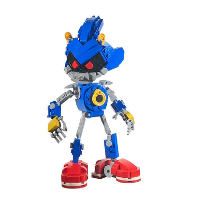 Posable Blue Cybernetic Hedgehog MOC Building Kit | Robot Animal Model - 2