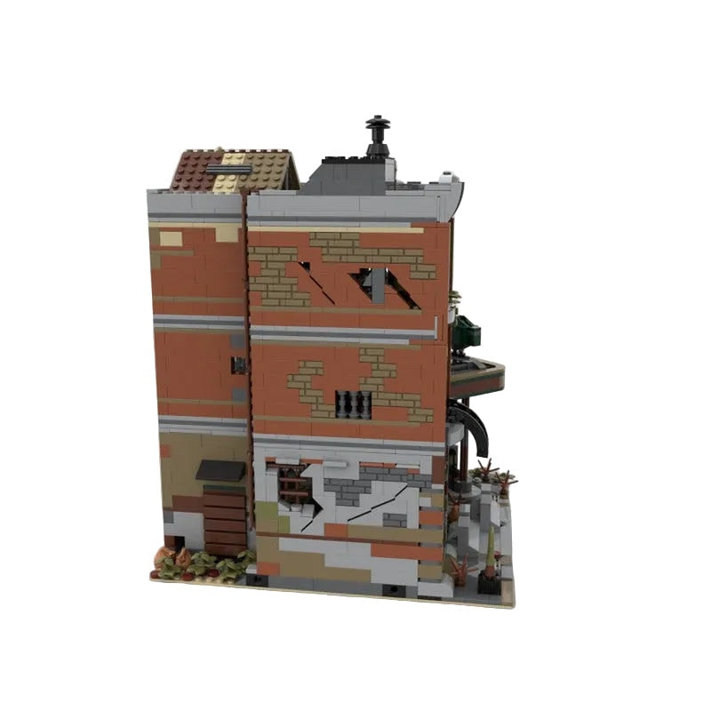 Post-Apocalyptic Corner Garage MOC Modular Building Kit - 2