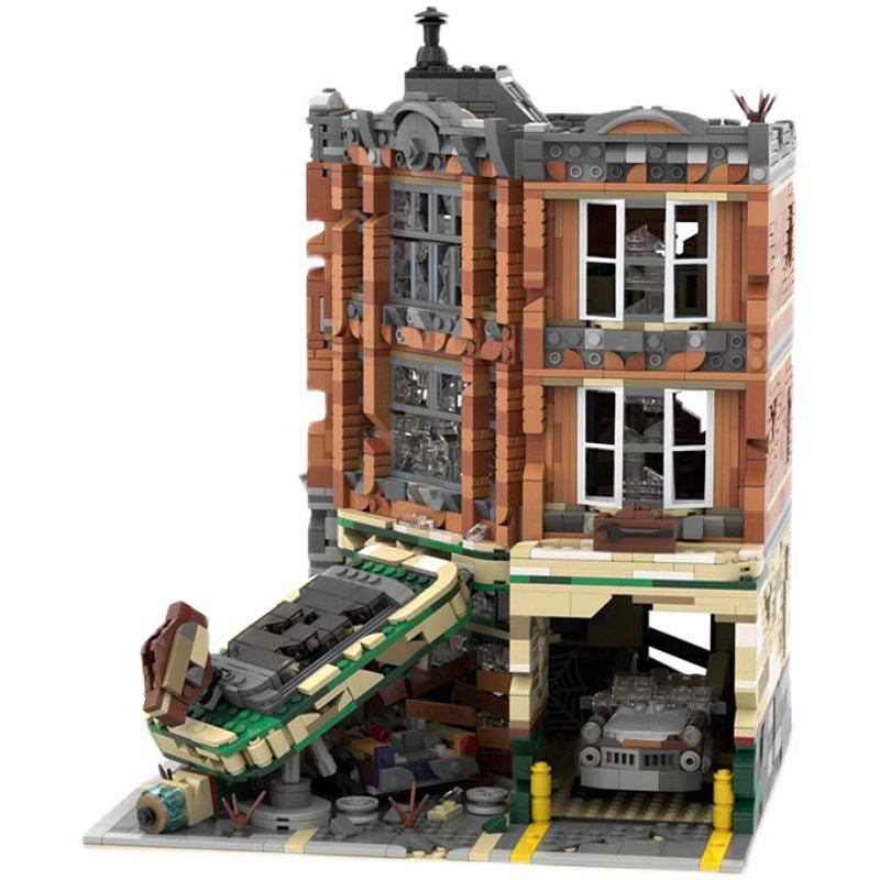 Post-Apocalyptic Corner Garage MOC Modular Building Kit - 7