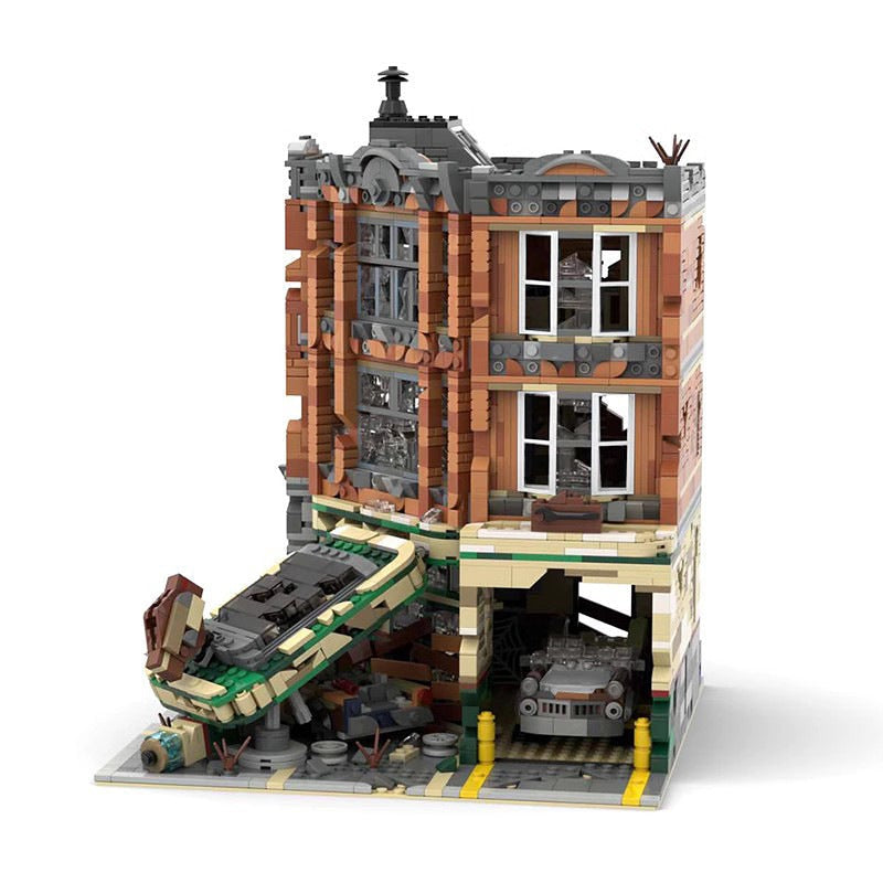 Post-Apocalyptic Corner Garage MOC Modular Building Kit - 8