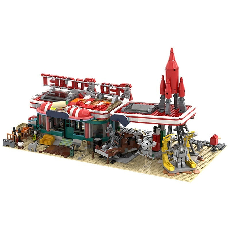 Post-Apocalyptic Gas Station MOC Modular Building Kit - 2