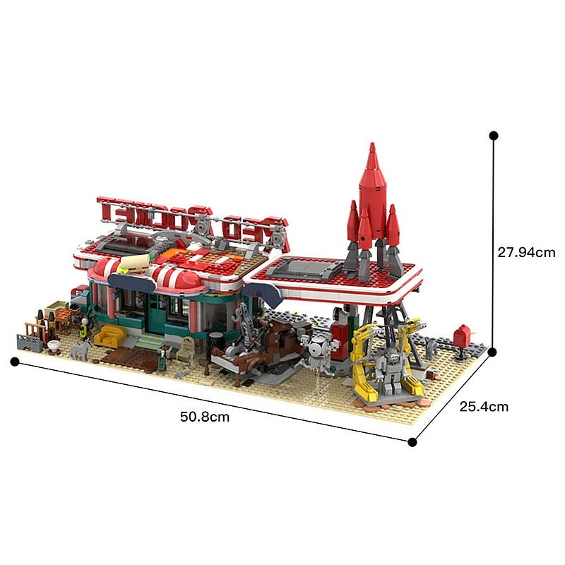 Post-Apocalyptic Gas Station MOC Modular Building Kit - 4