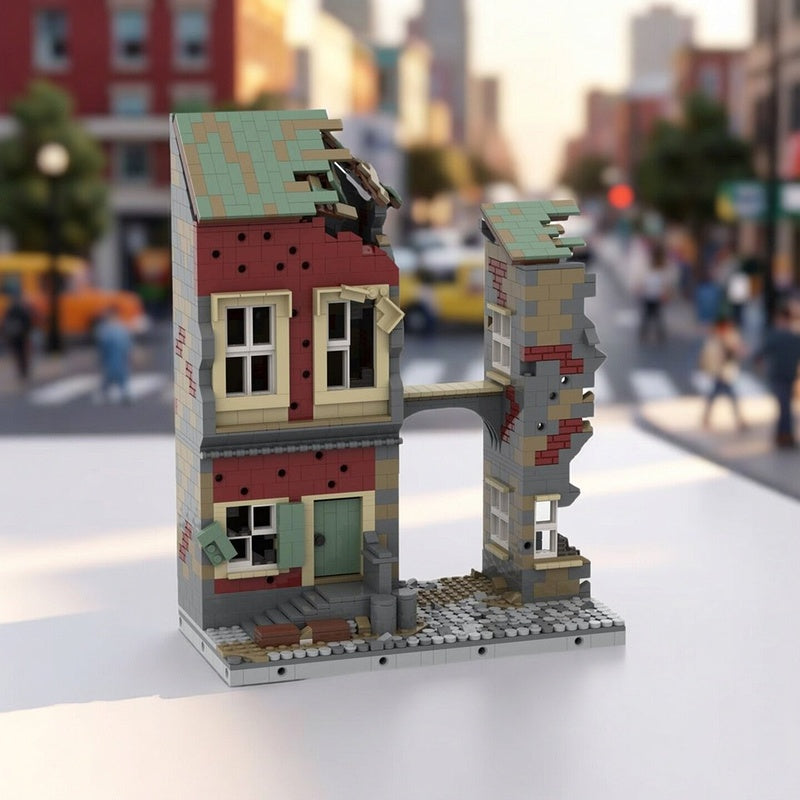 Post-Apocalyptic Ruined House MOC Building Kit - 2