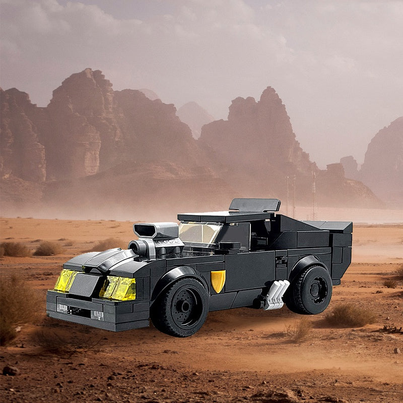 Post-Apocalyptic V8 Interceptor Muscle Car Building Kit | Compatible MOC - 1