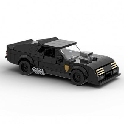 Post-Apocalyptic V8 Interceptor Muscle Car Building Kit | Compatible MOC - 1